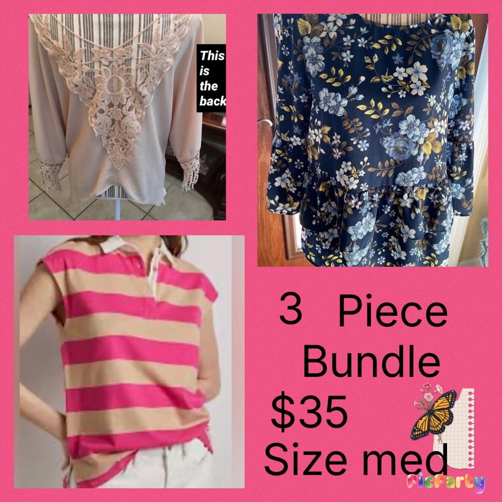 3 piece bundle Anthropologie, Charlotte Russe,Time & Tru size Medium